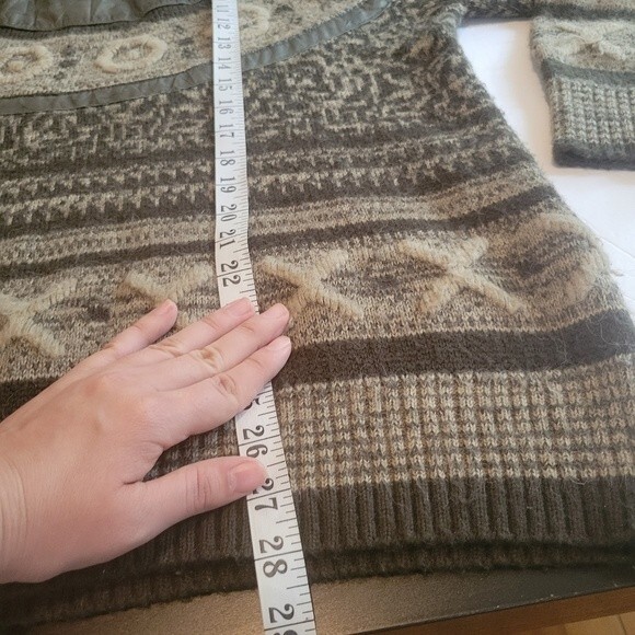 EUC Vintage 80s Mark Elliot Sweater Leather Trim Small - Picture 9 of 9